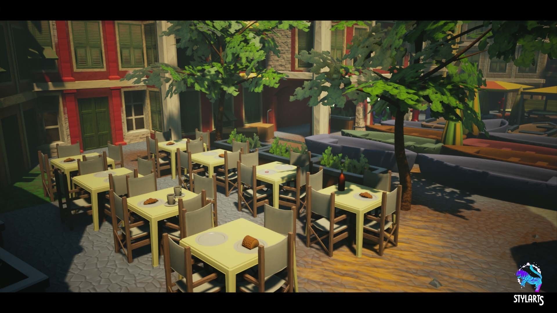 Stylized Tuskany Seaside City Low-poly 3D model_3