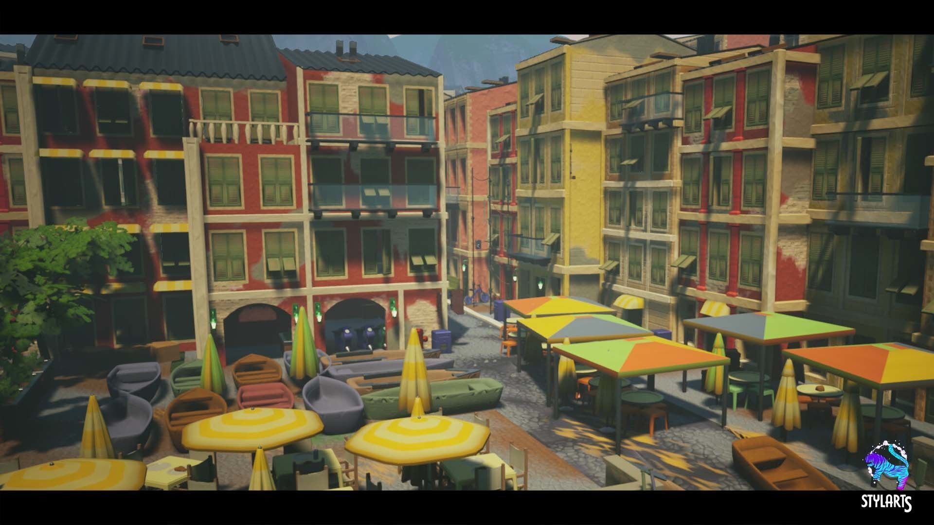 Stylized Tuskany Seaside City Low-poly 3D model_4