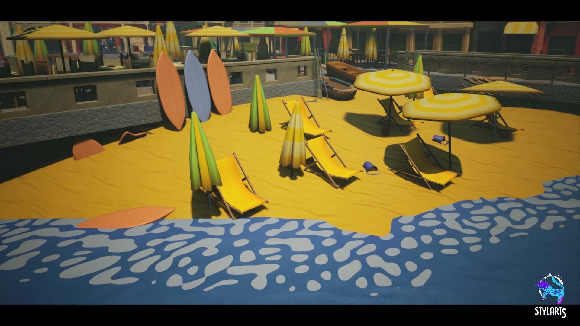 Stylized Tuskany Seaside City Low-poly 3D model_2