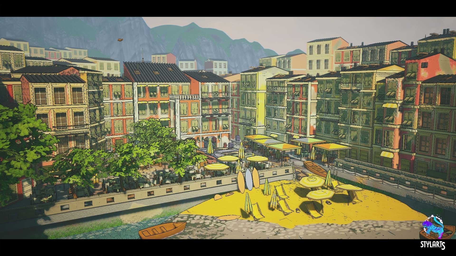 Stylized Tuskany Seaside City Low-poly 3D model_7