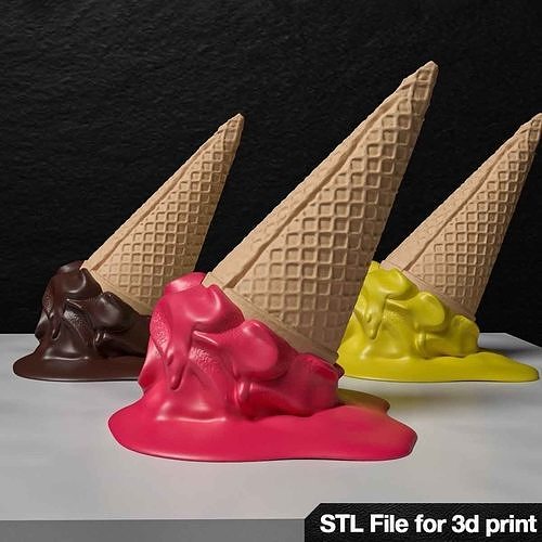 Melting icecream 2 3d printable model 3D print model