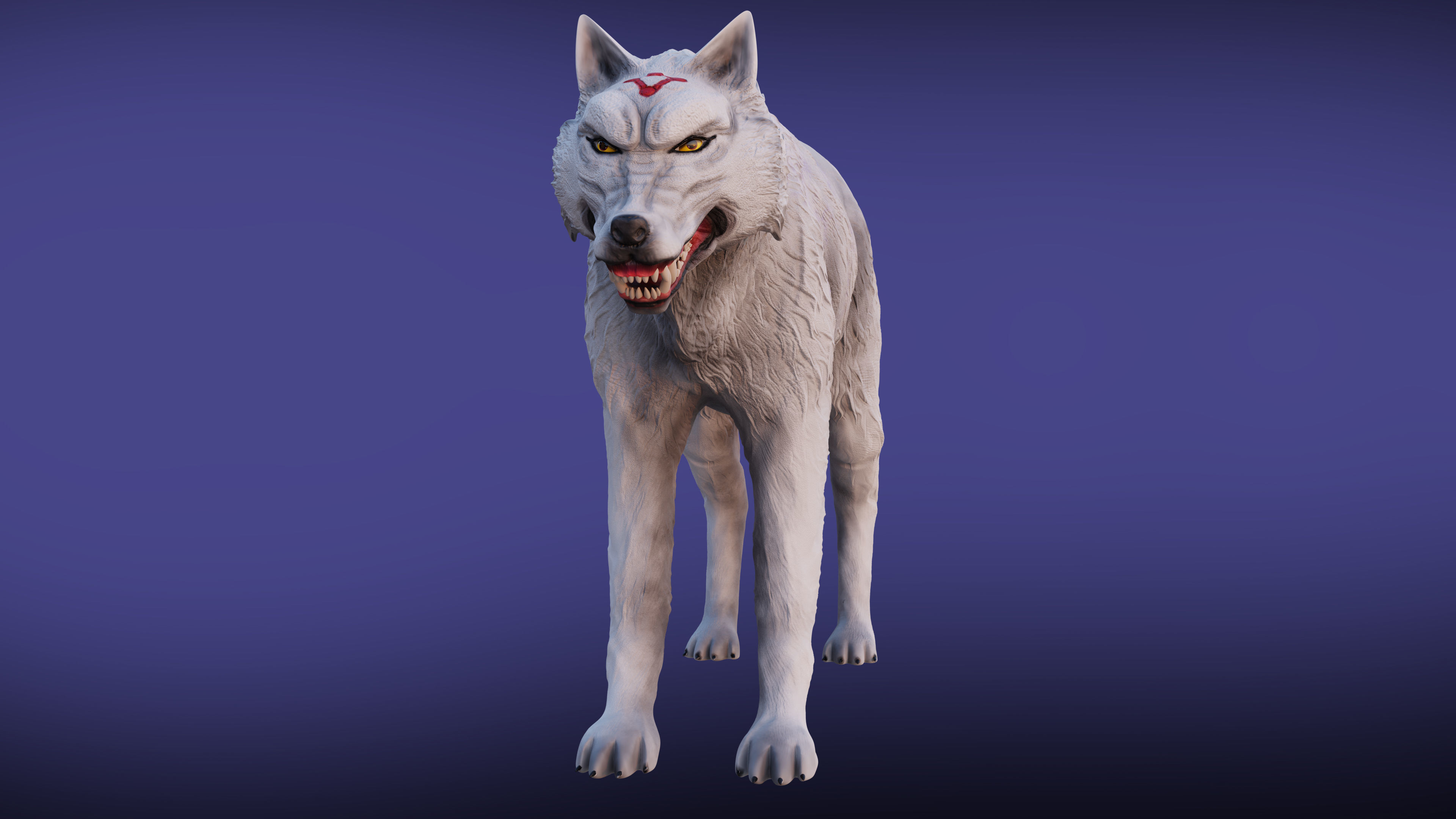 Megumis divine dog Low-poly 3D model_2