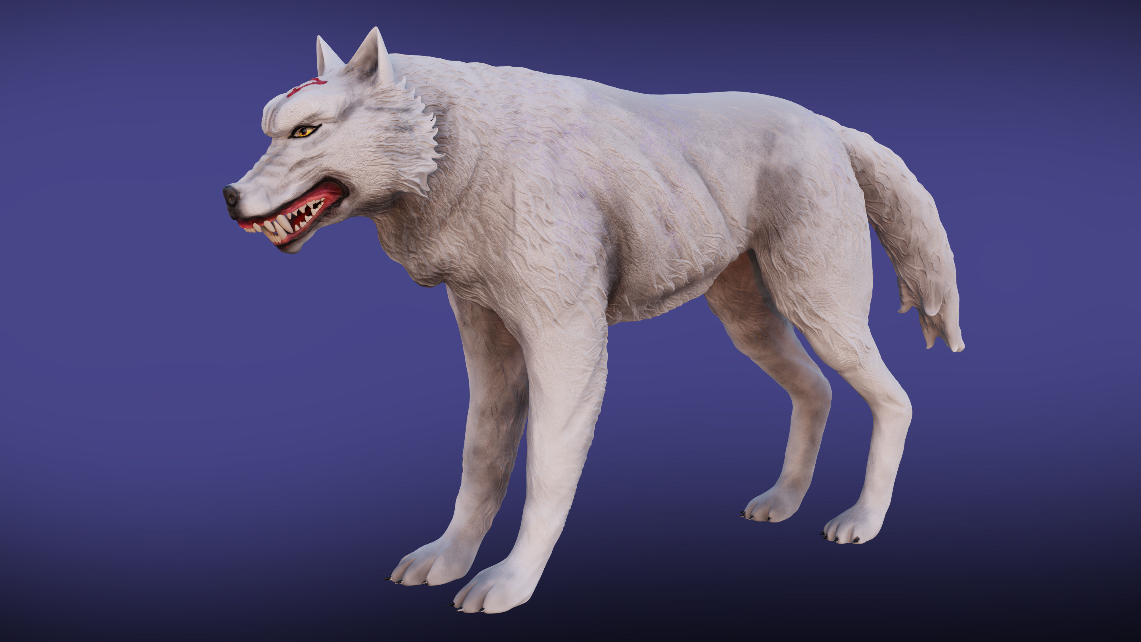 Megumis divine dog Low-poly 3D model_1
