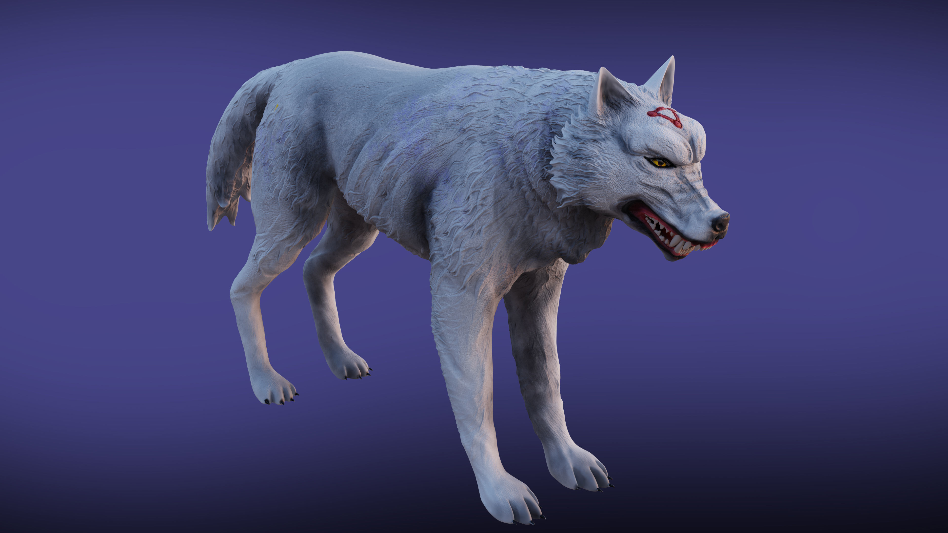 Megumis divine dog Low-poly 3D model_3