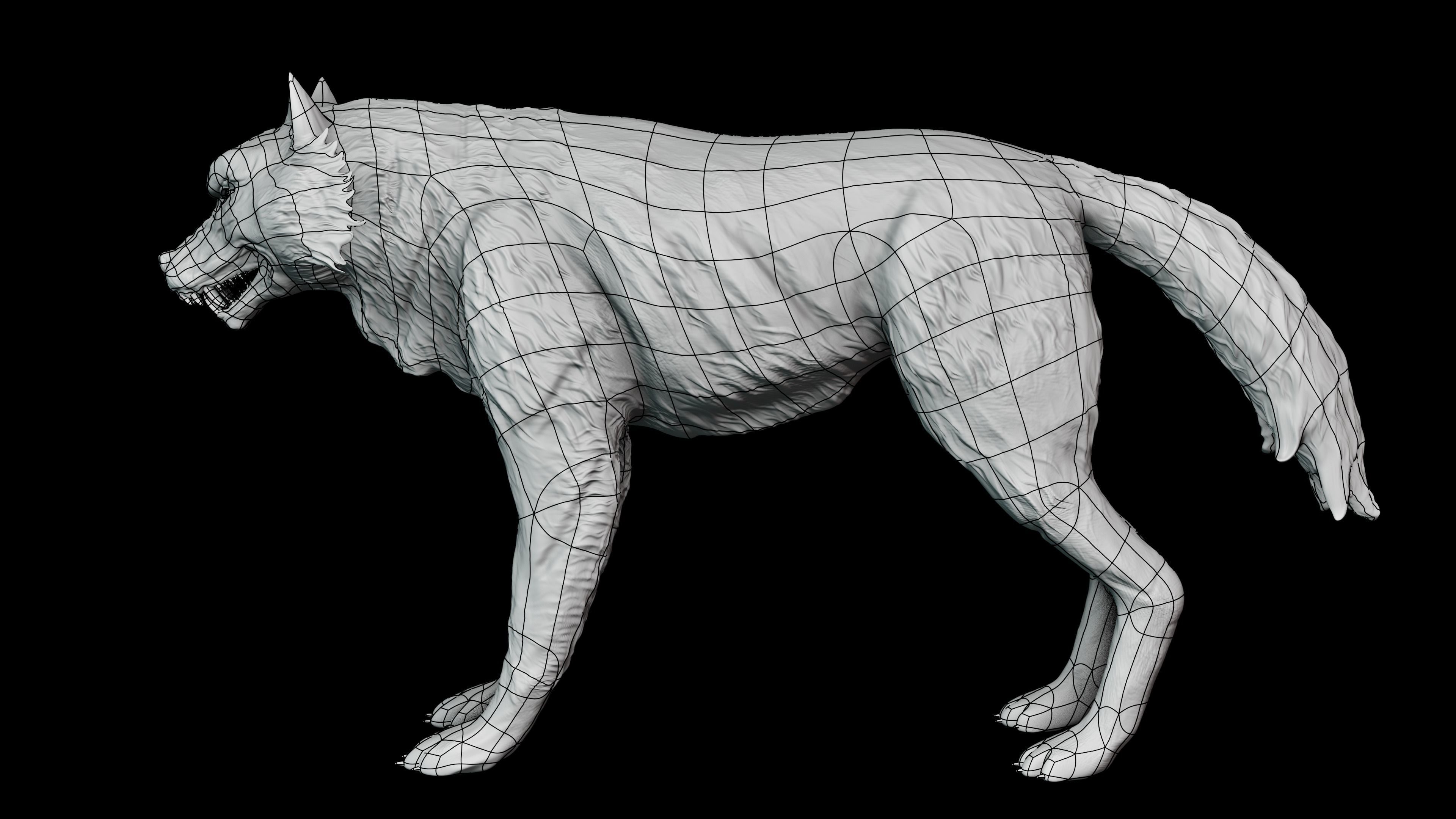 Megumis divine dog Low-poly 3D model_8