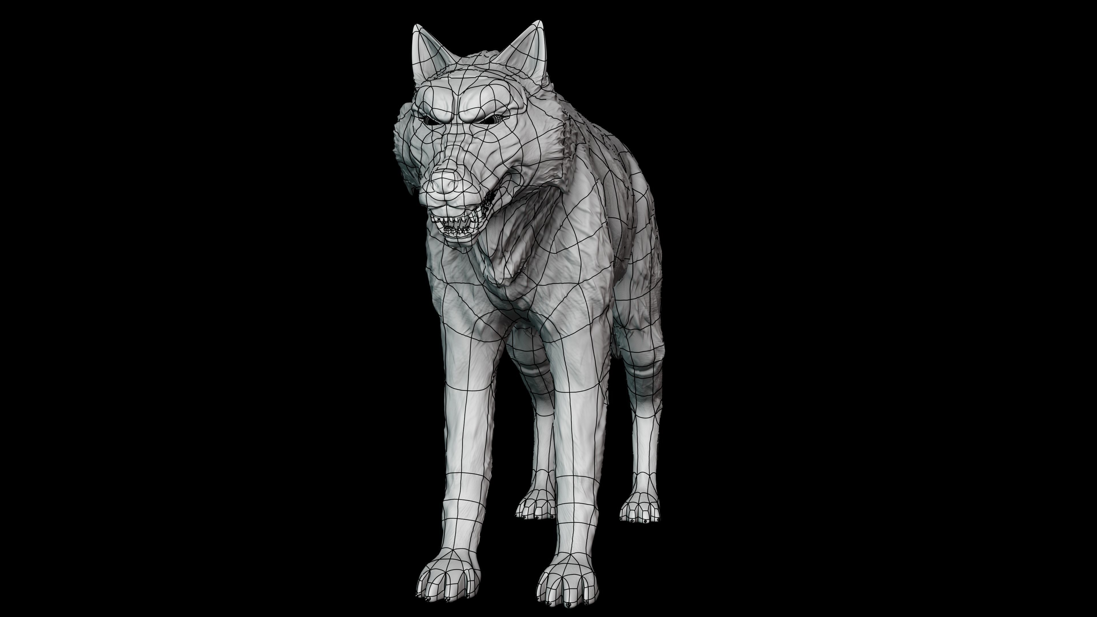 Megumis divine dog Low-poly 3D model_7