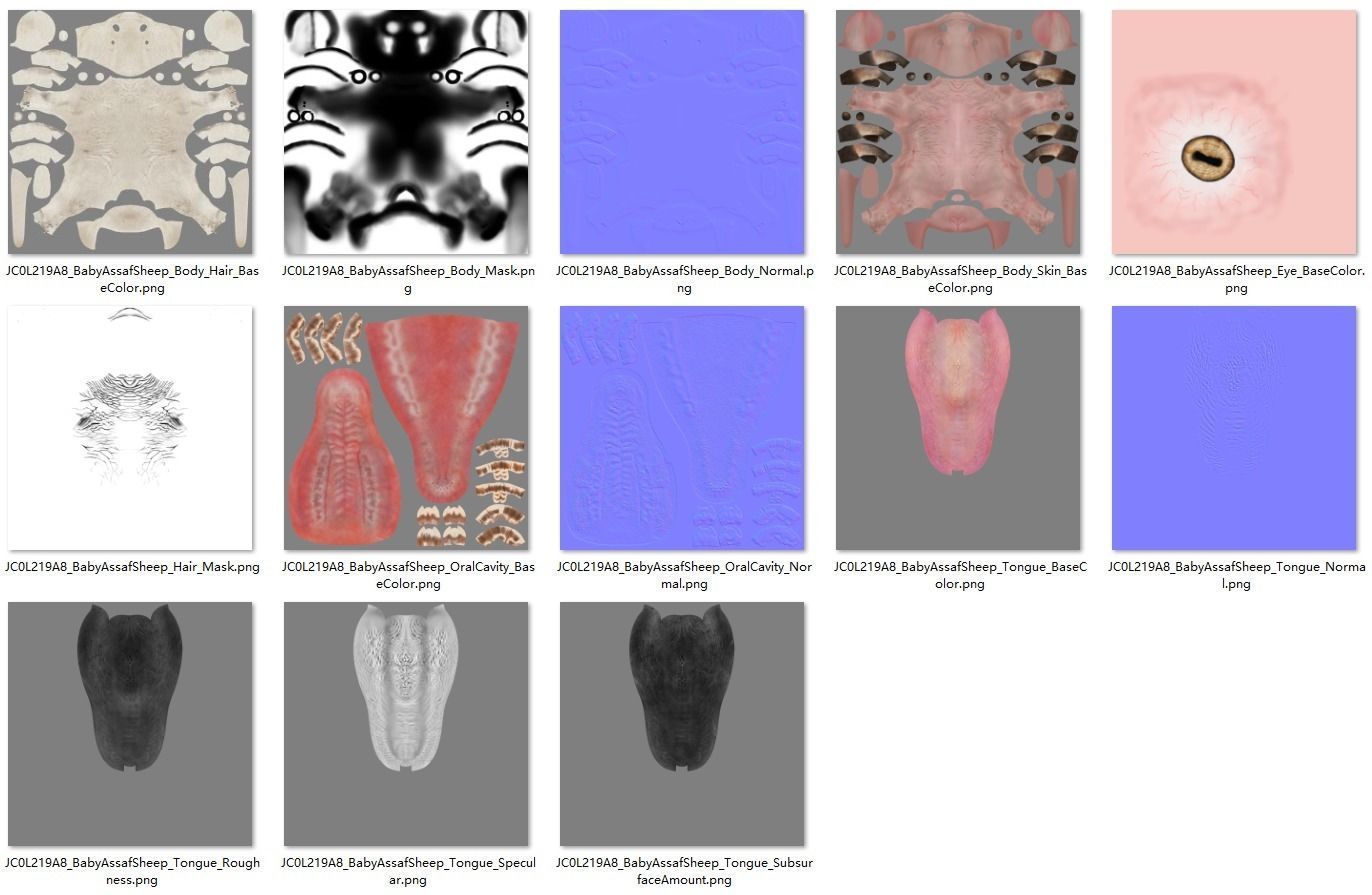 Baby Assaf Sheep Rigged VFX Grace  3D model_18