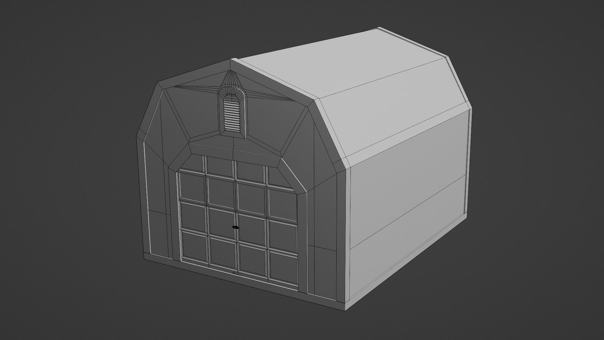 Short Farm Garage 2 Low-poly 3D model_11