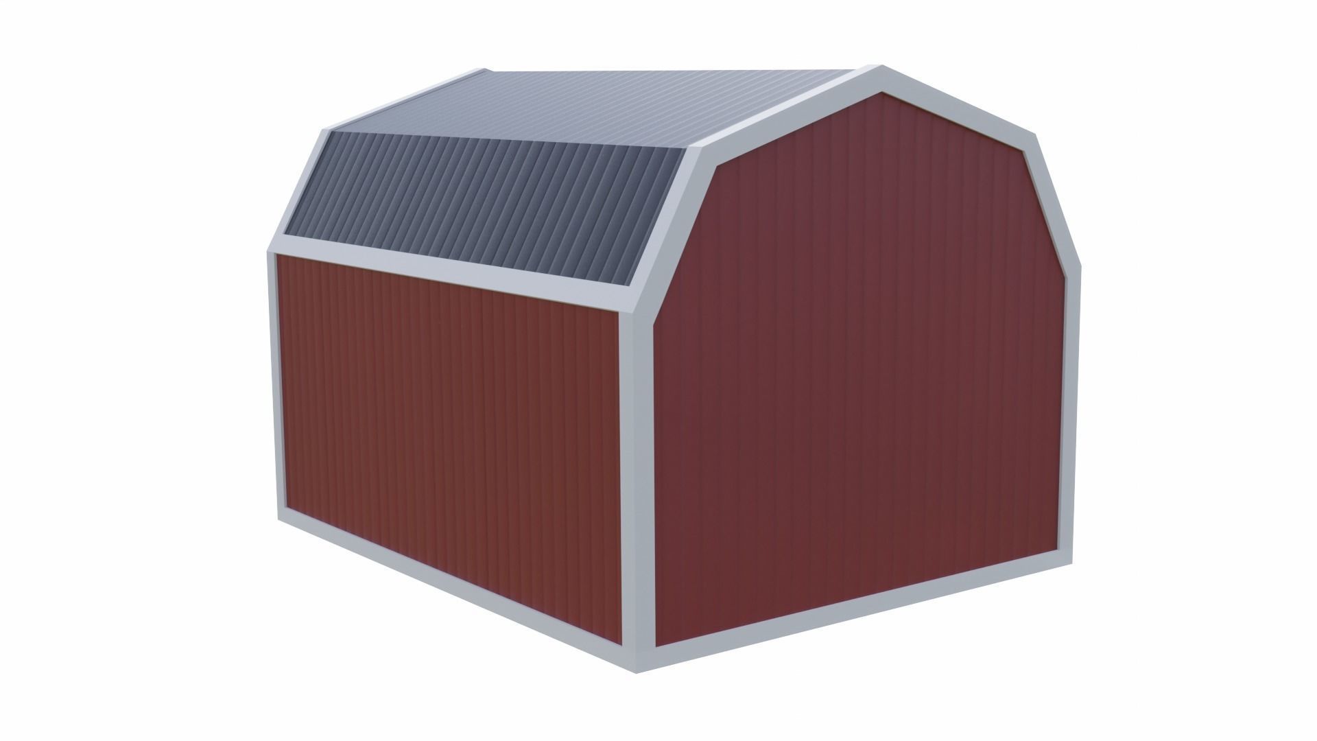 Short Farm Garage 2 Low-poly 3D model_8