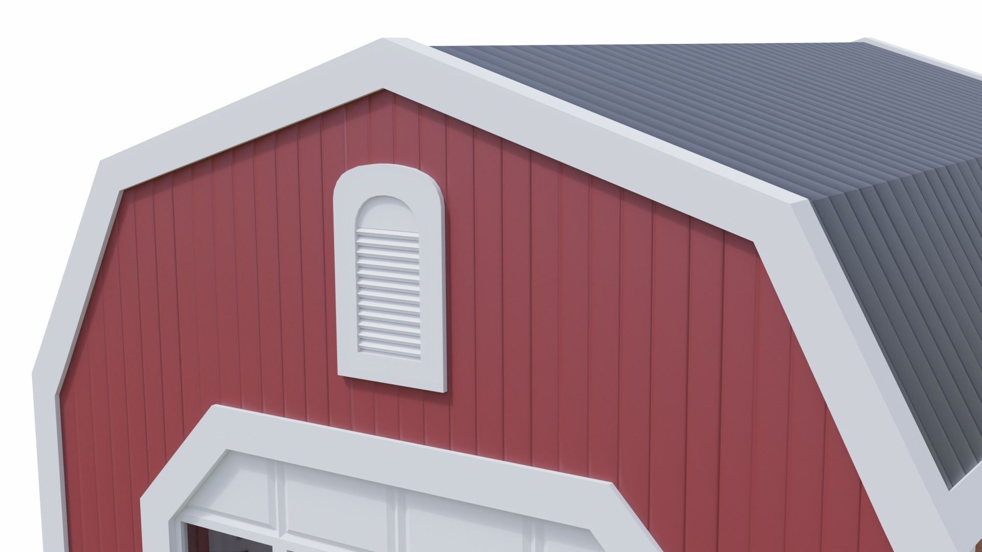 Short Farm Garage 2 Low-poly 3D model_6