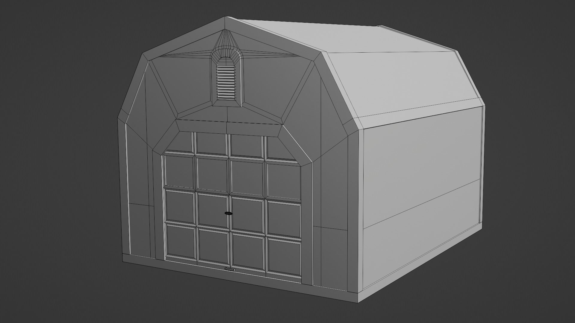 Short Farm Garage 2 Low-poly 3D model_14