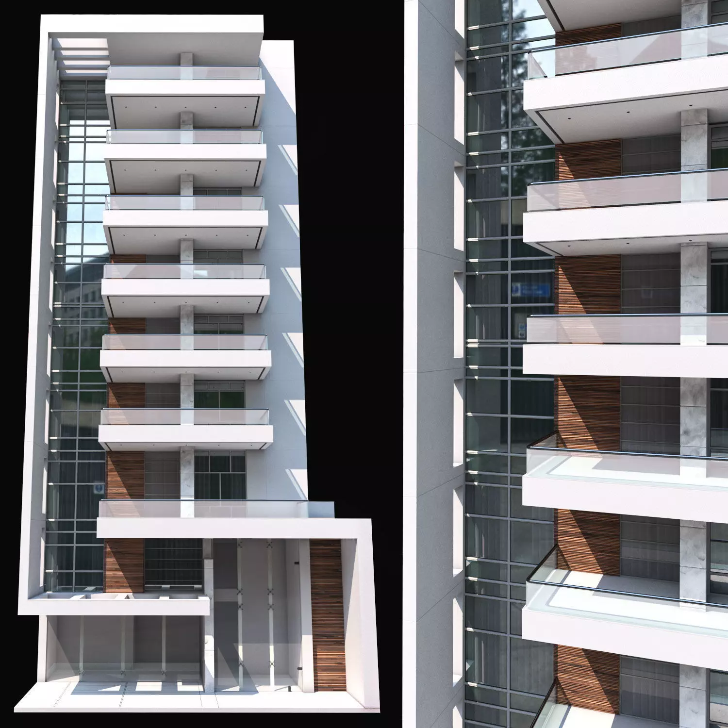 Residential building Maiorca Low-poly 3D model_0