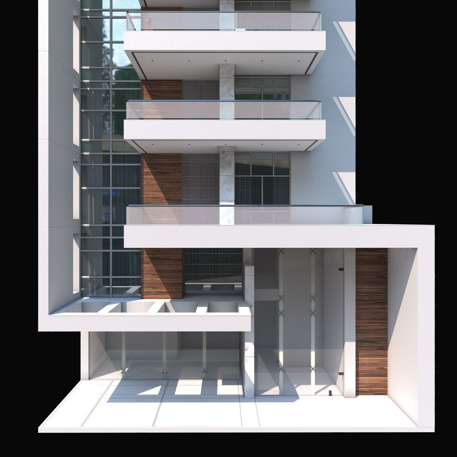Residential building Maiorca Low-poly 3D model_4