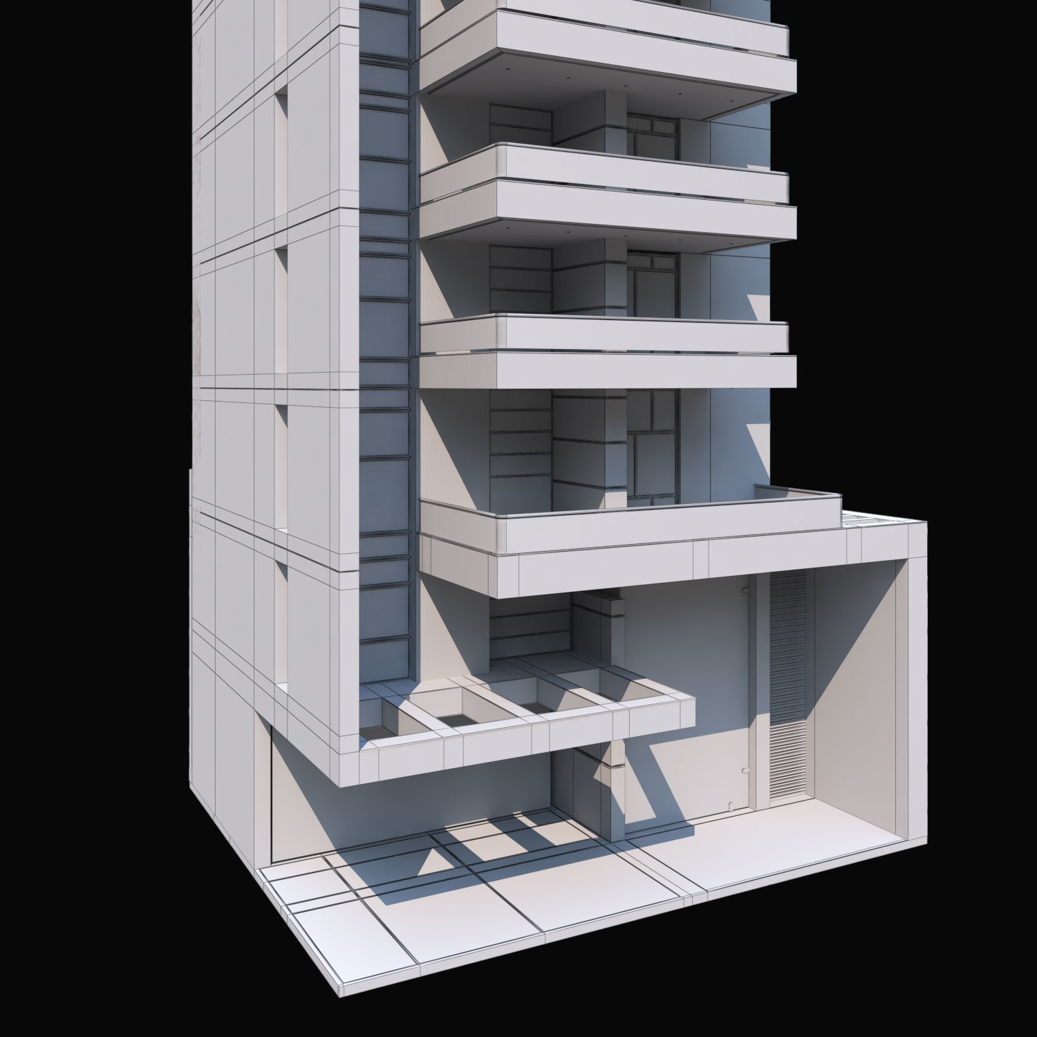 Residential building Maiorca Low-poly 3D model_6