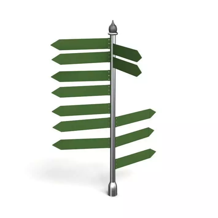 Multi Sign Street Sign Post 3D model_0