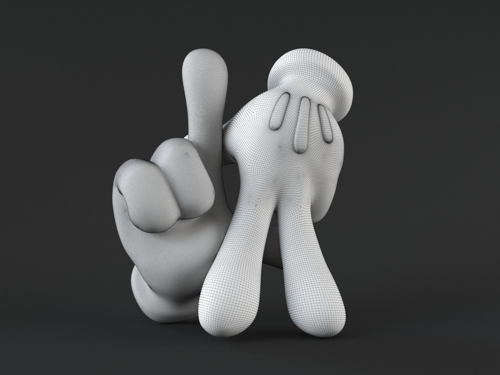 Mickey Hand LA 3D print model_1