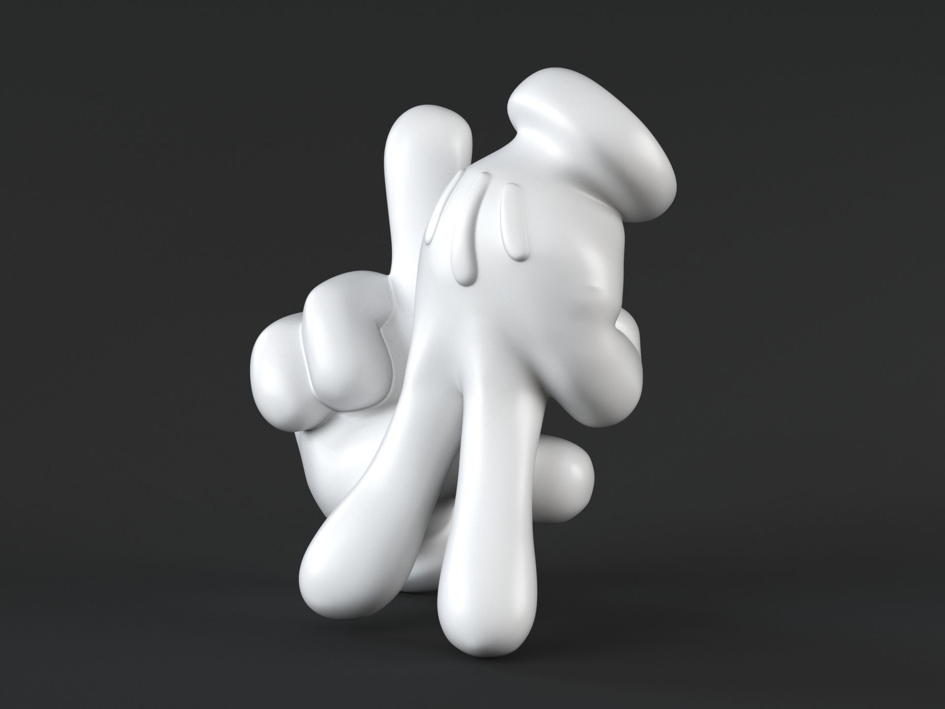 Mickey Hand LA 3D print model_2