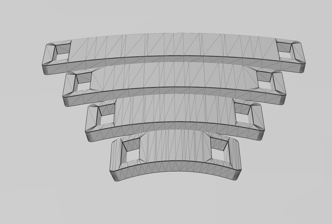 Simple rectangular bracelet plate miniset 3D print model_13