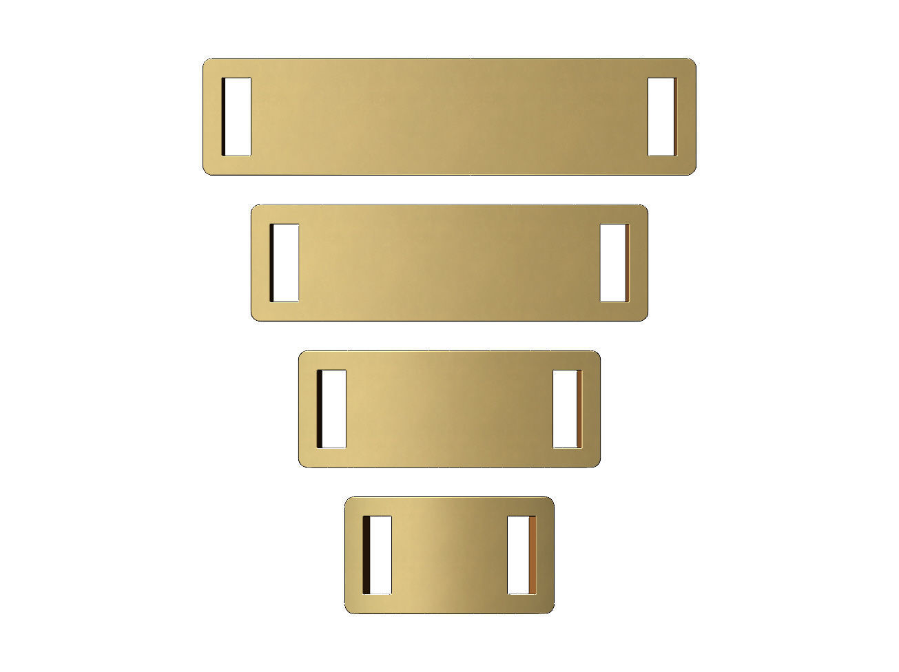 Simple rectangular bracelet plate miniset 3D print model_1