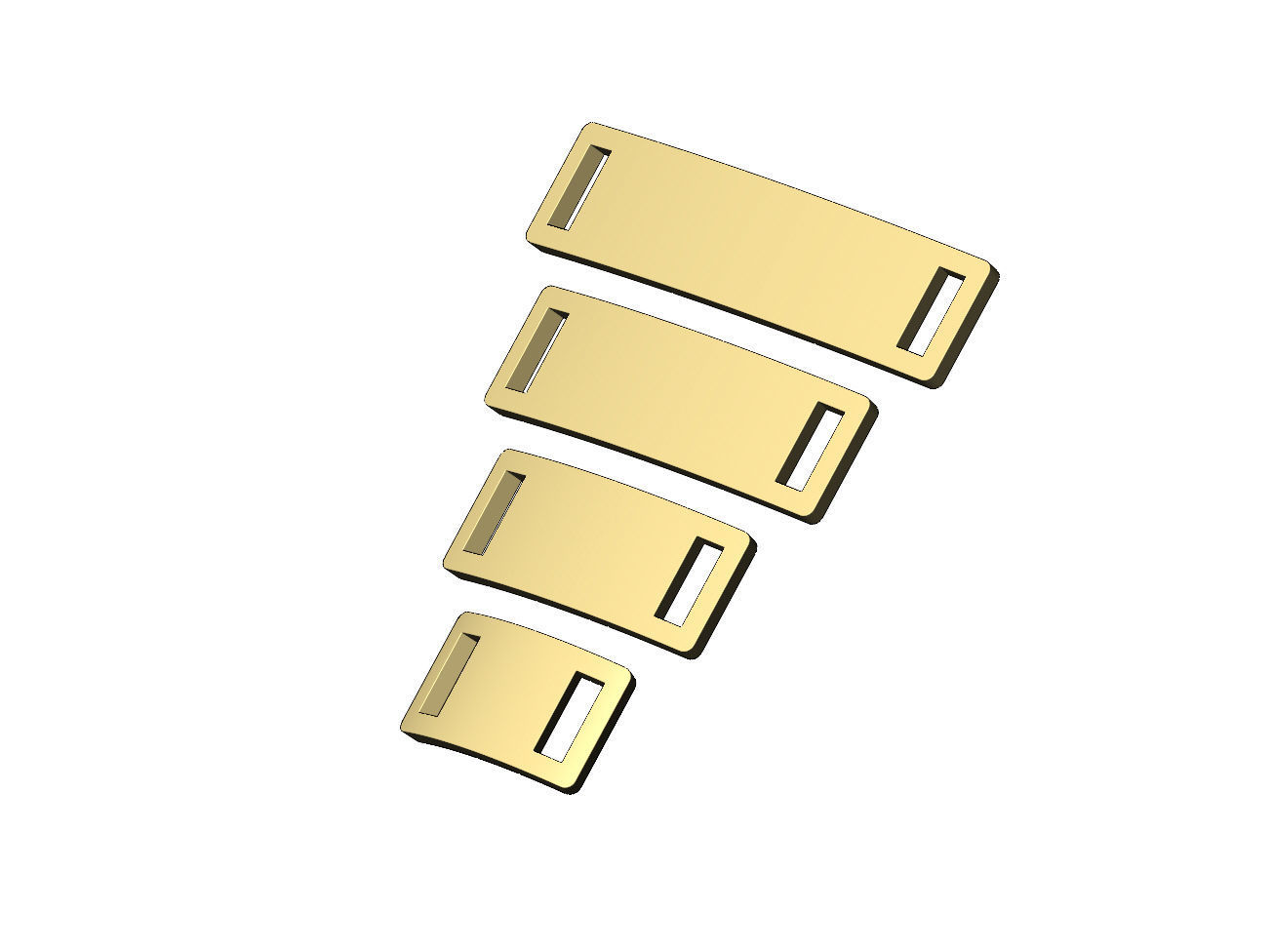 Simple rectangular bracelet plate miniset 3D print model_3