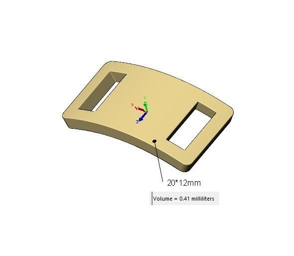 Simple rectangular bracelet plate miniset 3D print model_15