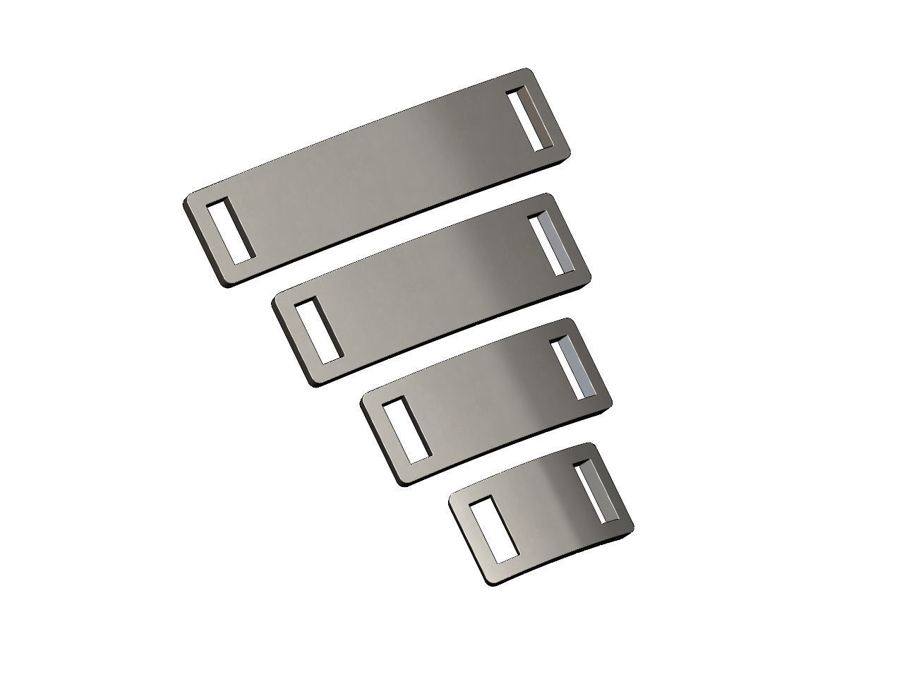 Simple rectangular bracelet plate miniset 3D print model_9