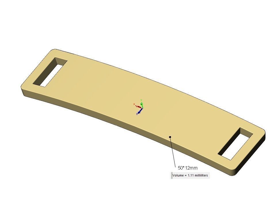 Simple rectangular bracelet plate miniset 3D print model_16