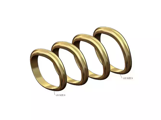 Organic curve dome stacker band US sizes 6to9