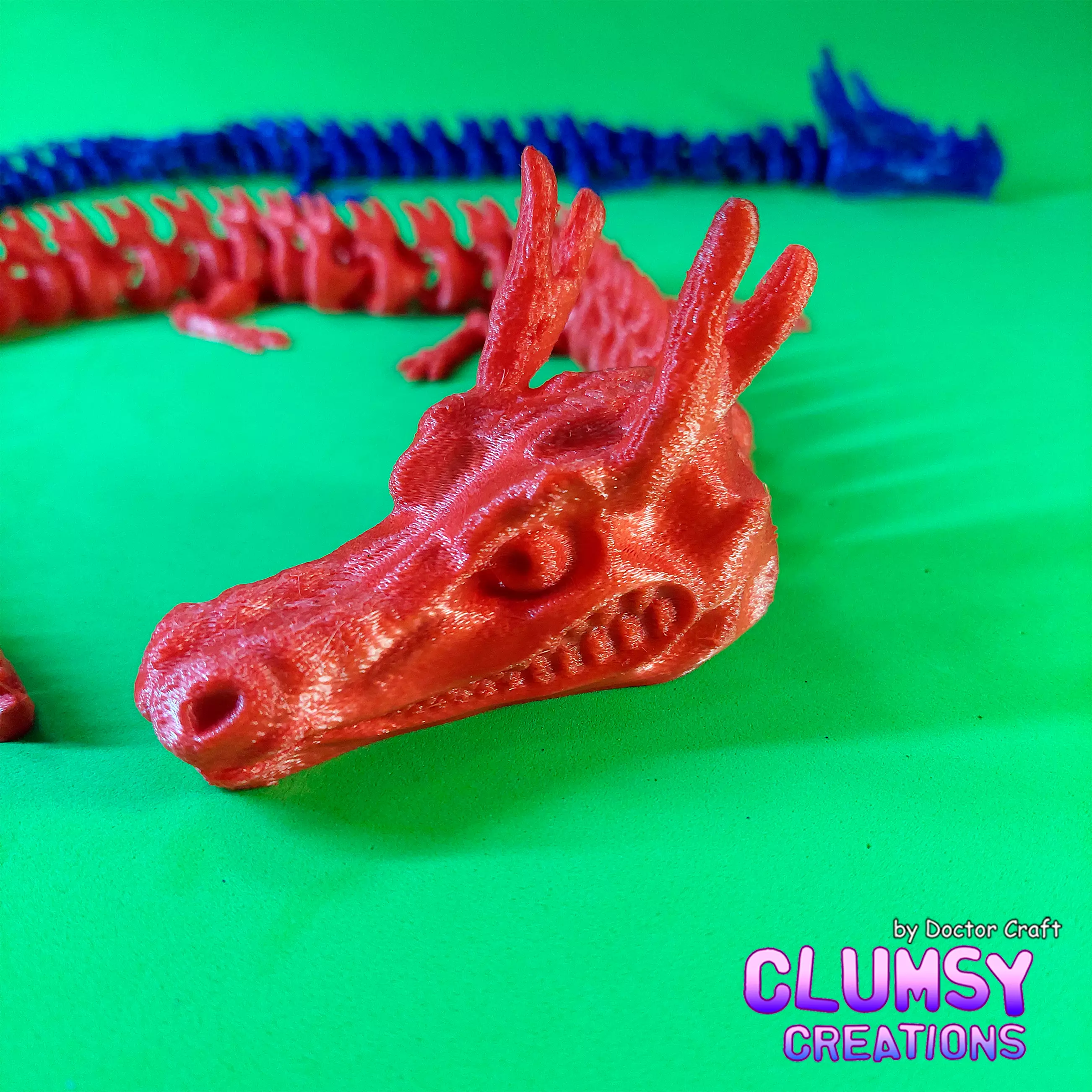 ARTICULATED DRAGON Skeleton 2 variations 3D print model