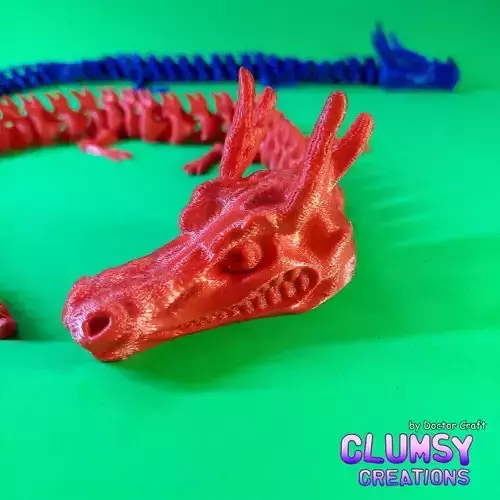 ARTICULATED DRAGON Skeleton 2 variations 3D print model