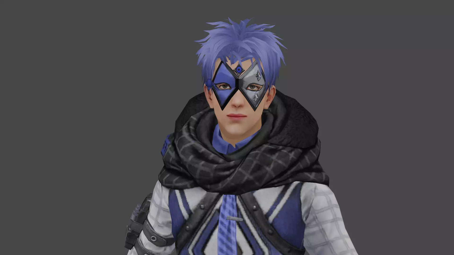 Cyber X 2 character in futuristic outfit Low-poly 3D model