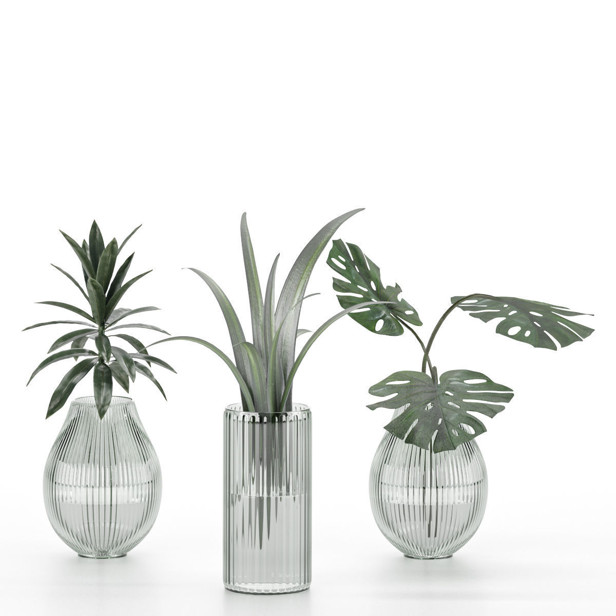 green bouquet composition  3D model_8