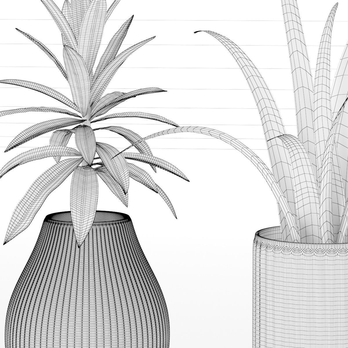 green bouquet composition  3D model_5