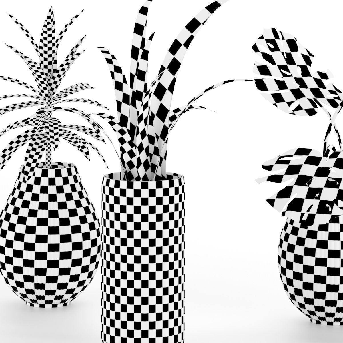 green bouquet composition  3D model_6