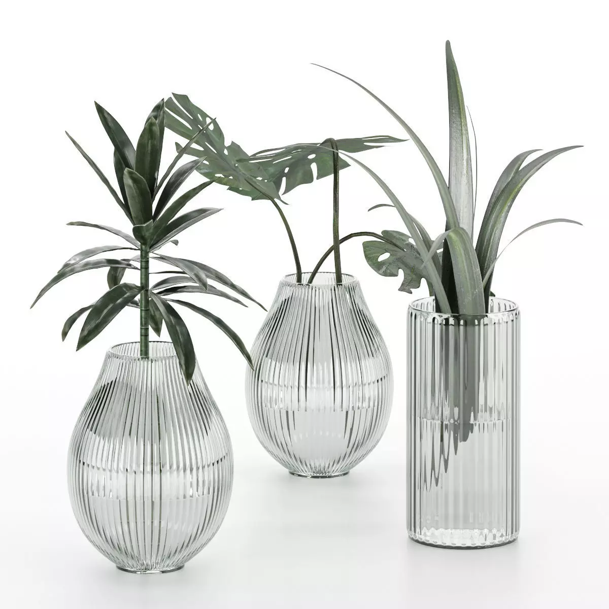 green bouquet composition  3D model_0