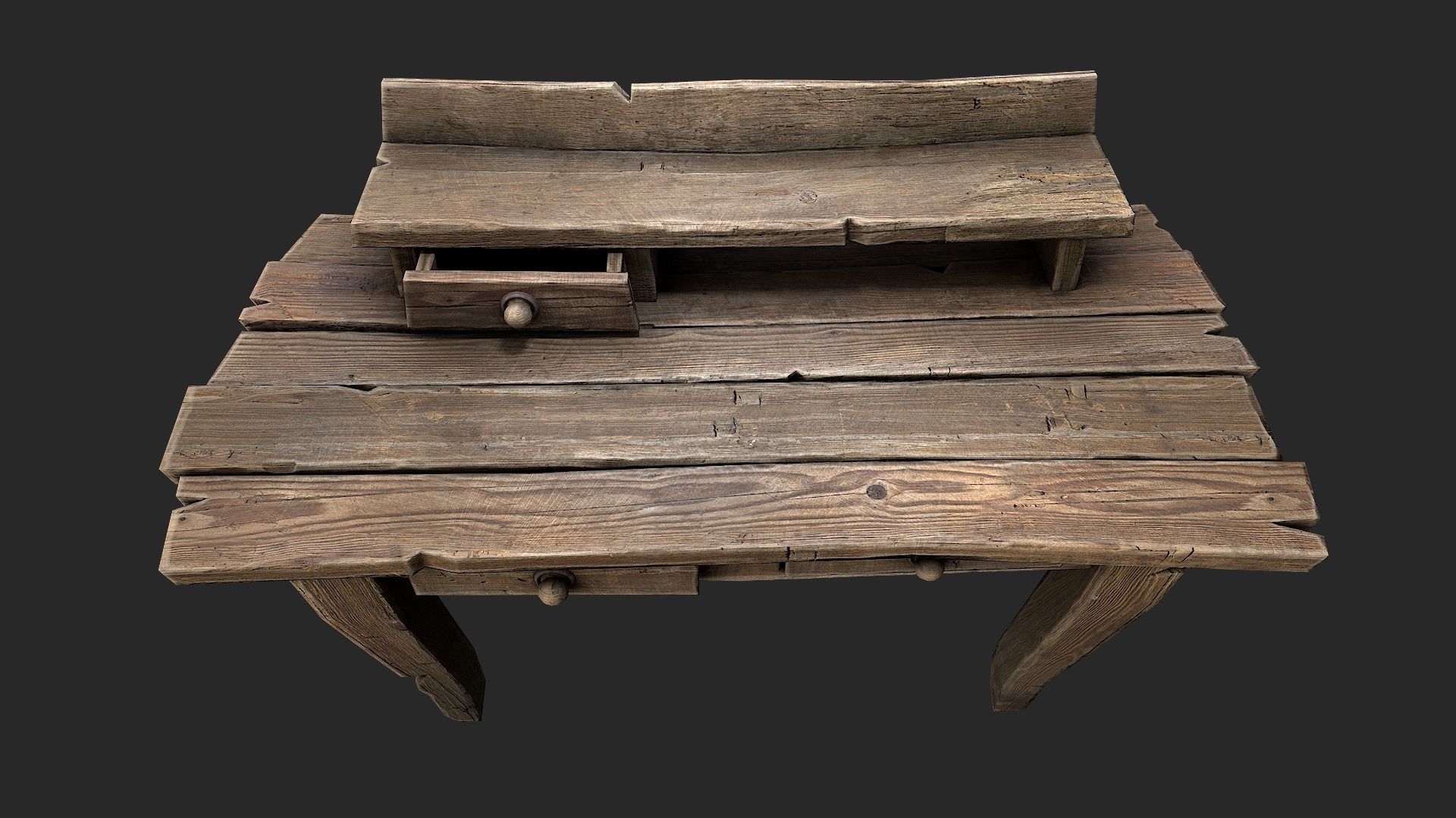 Medieval Lab table Low-poly 3D model_11