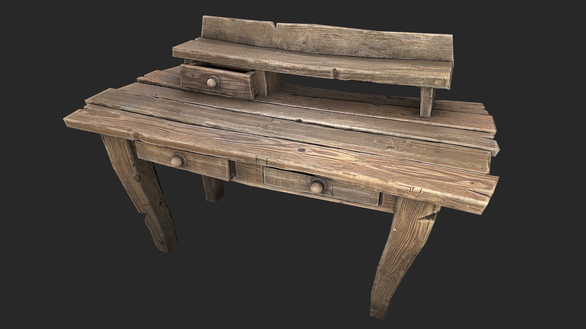 Medieval Lab table Low-poly 3D model_15