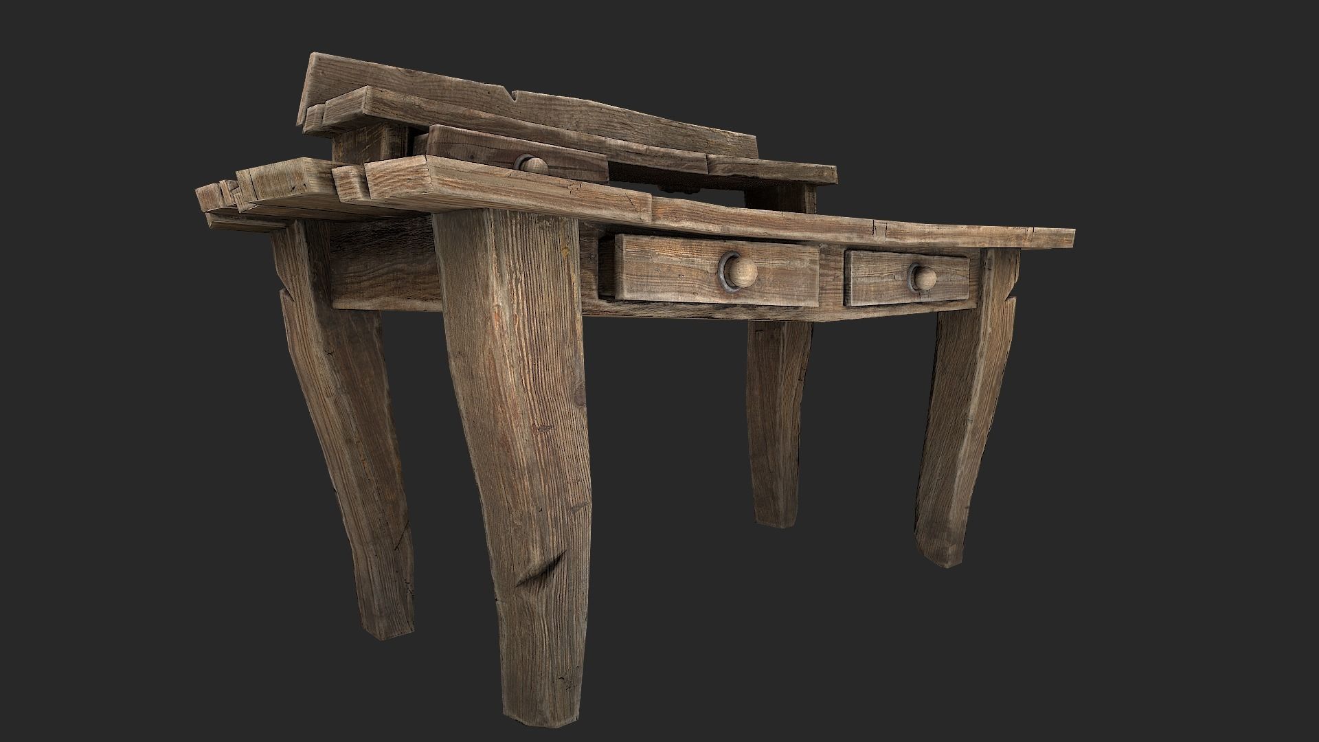 Medieval Lab table Low-poly 3D model_13