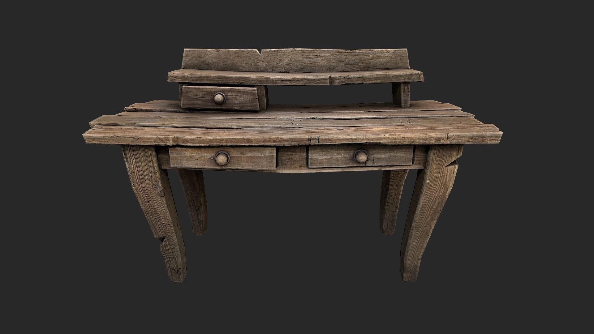 Medieval Lab table Low-poly 3D model_3