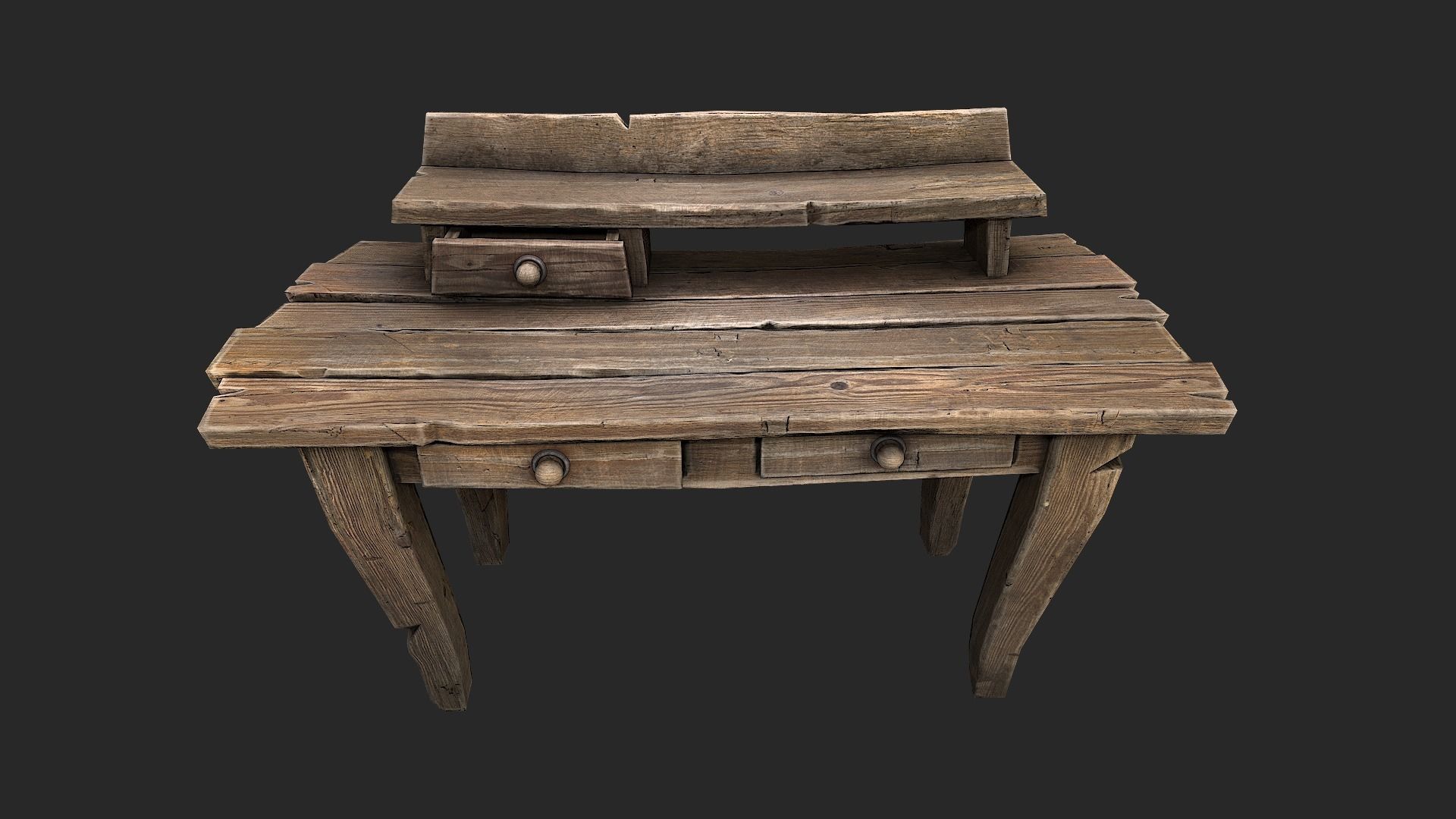 Medieval Lab table Low-poly 3D model_2