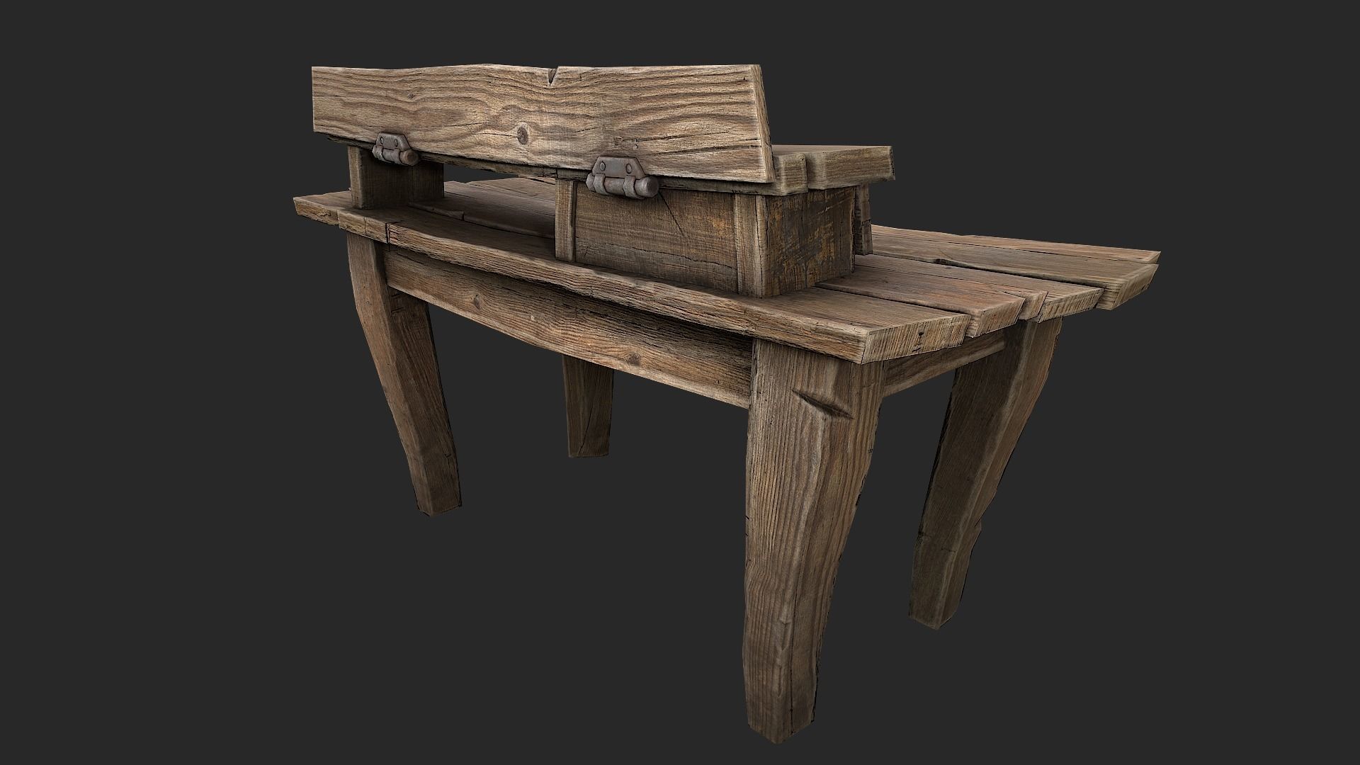 Medieval Lab table Low-poly 3D model_8