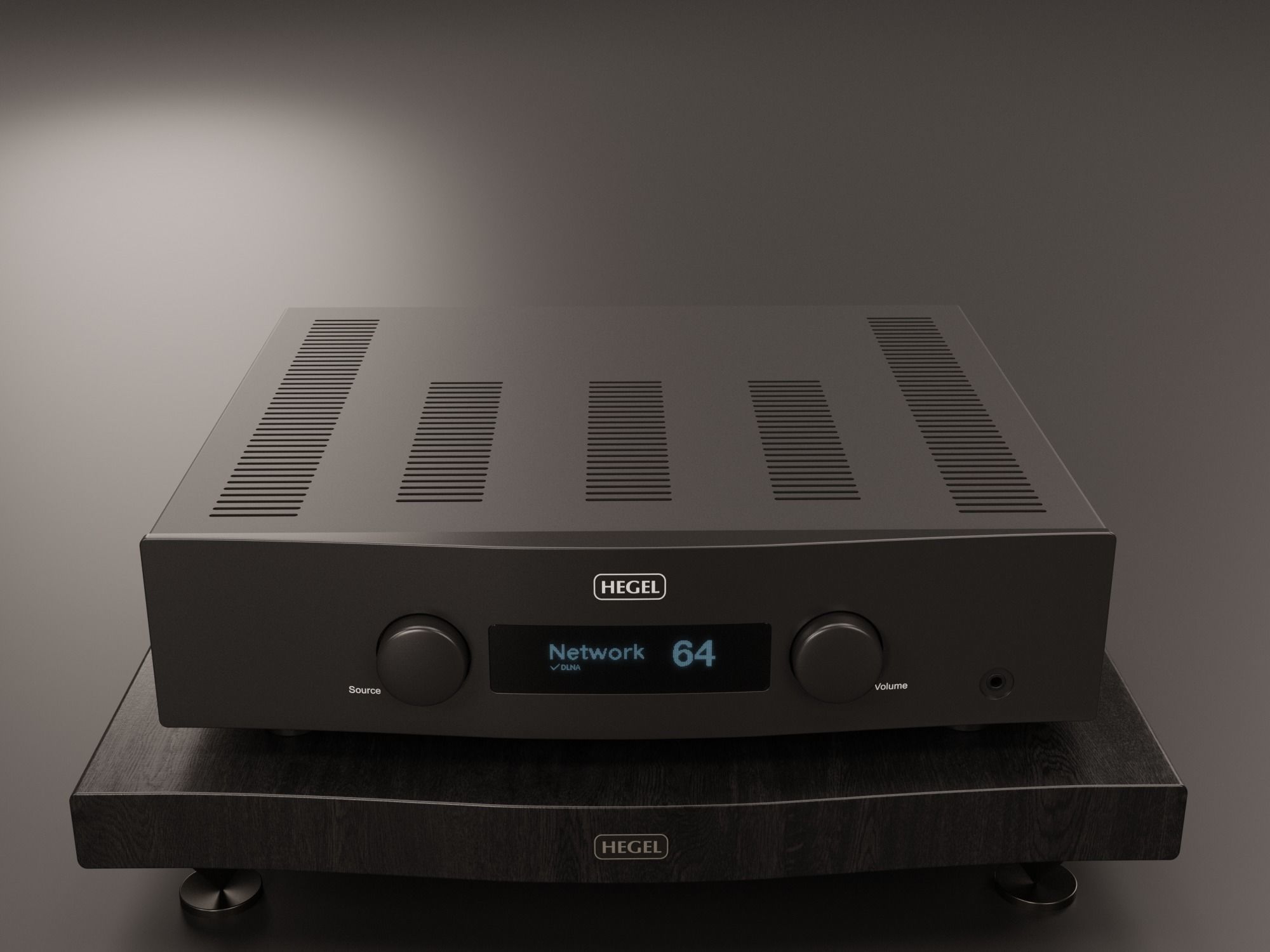 HEGEL H190 Amp and HEGEL H20 Power Amp with Amp Stand 3D model_6
