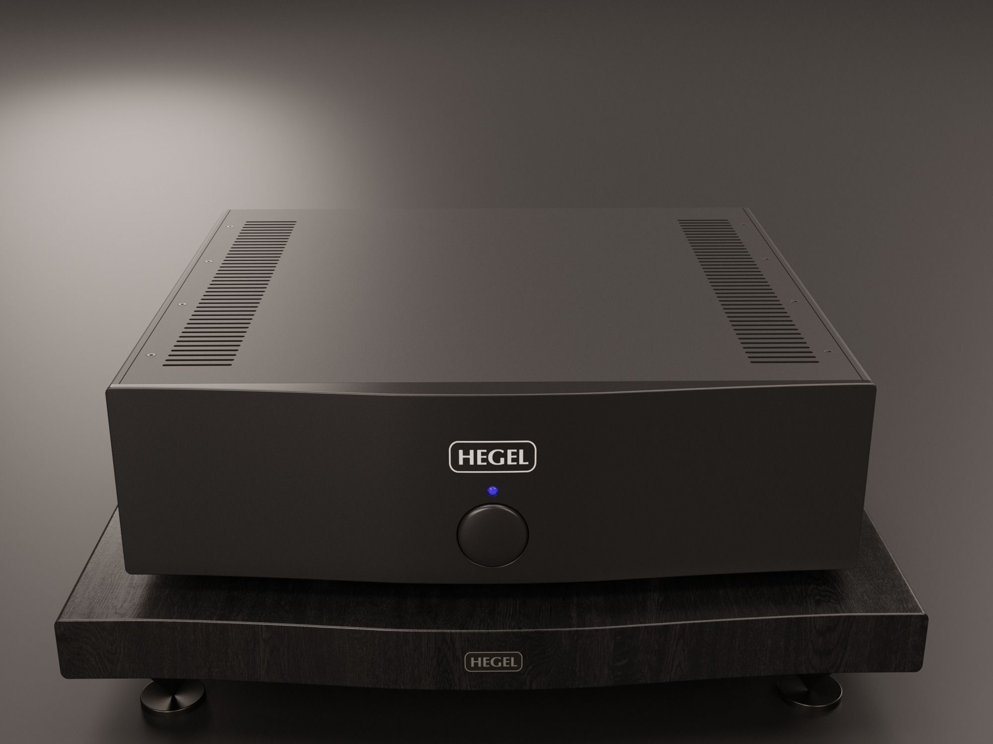 HEGEL H190 Amp and HEGEL H20 Power Amp with Amp Stand 3D model_7