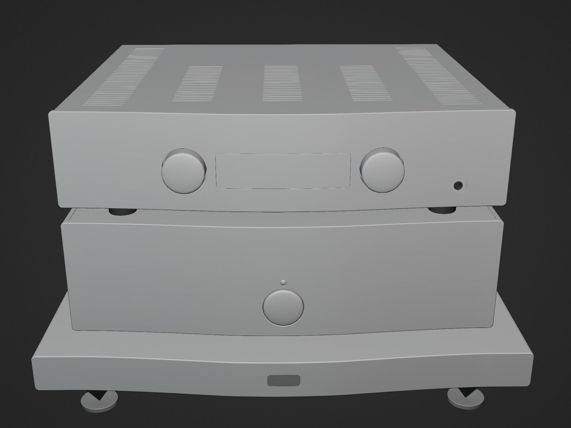 HEGEL H190 Amp and HEGEL H20 Power Amp with Amp Stand 3D model_17