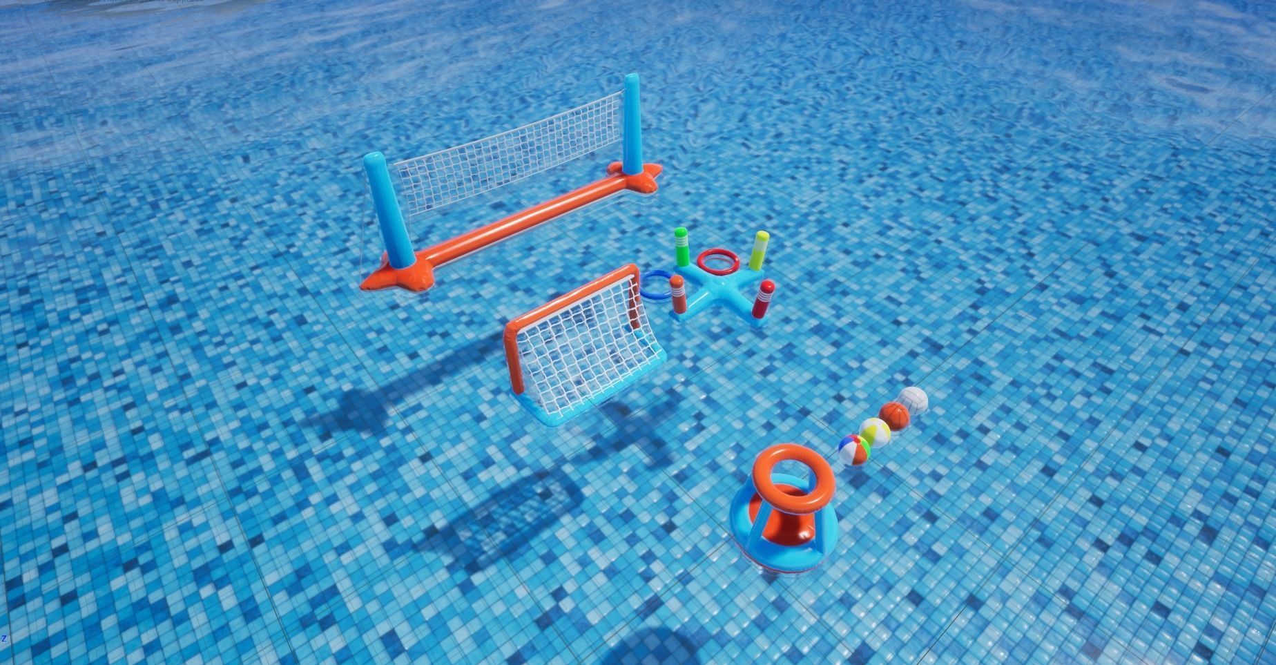 Pool Inflatable floats Low-poly 3D model_6