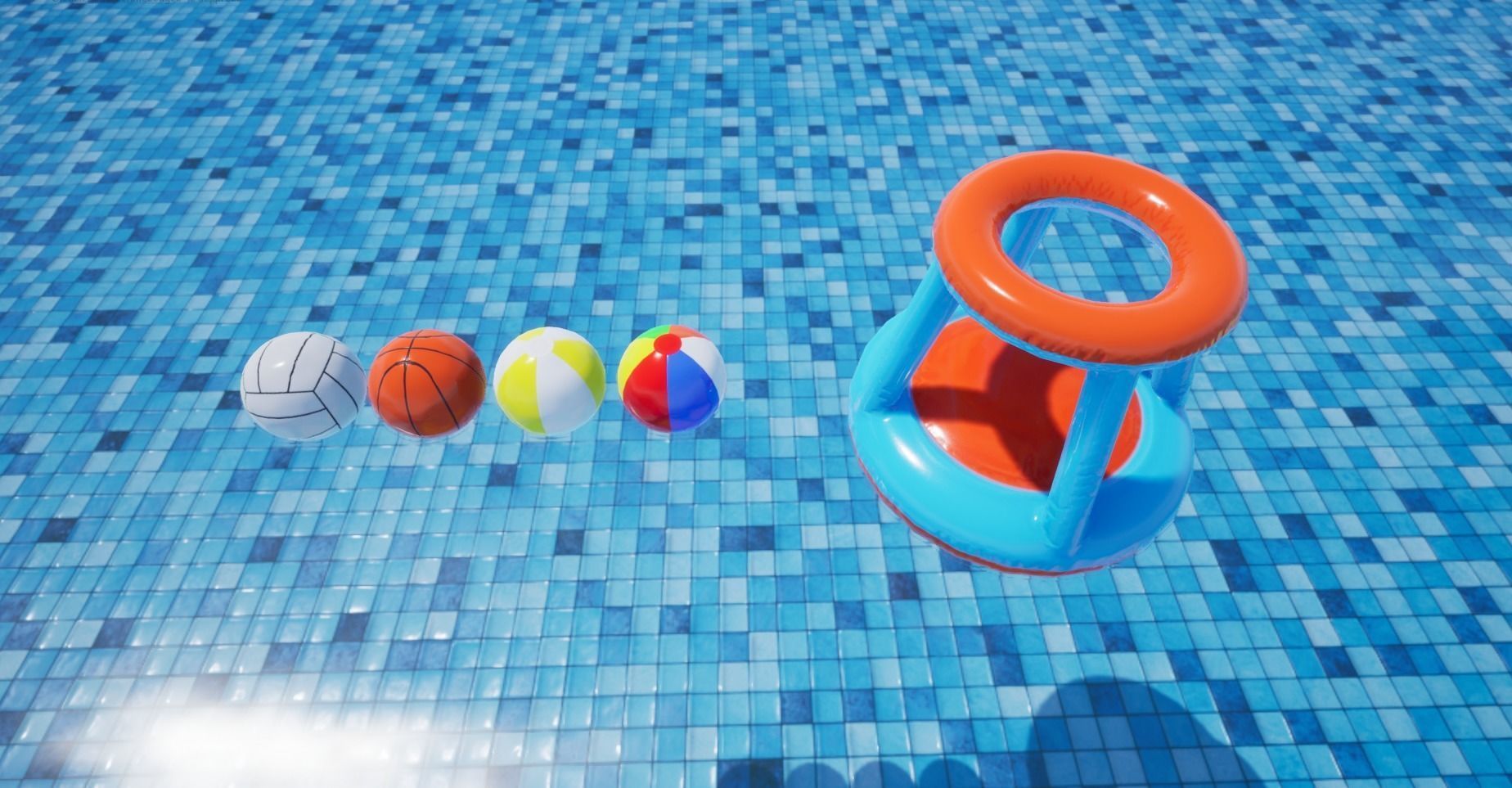 Pool Inflatable floats Low-poly 3D model_7