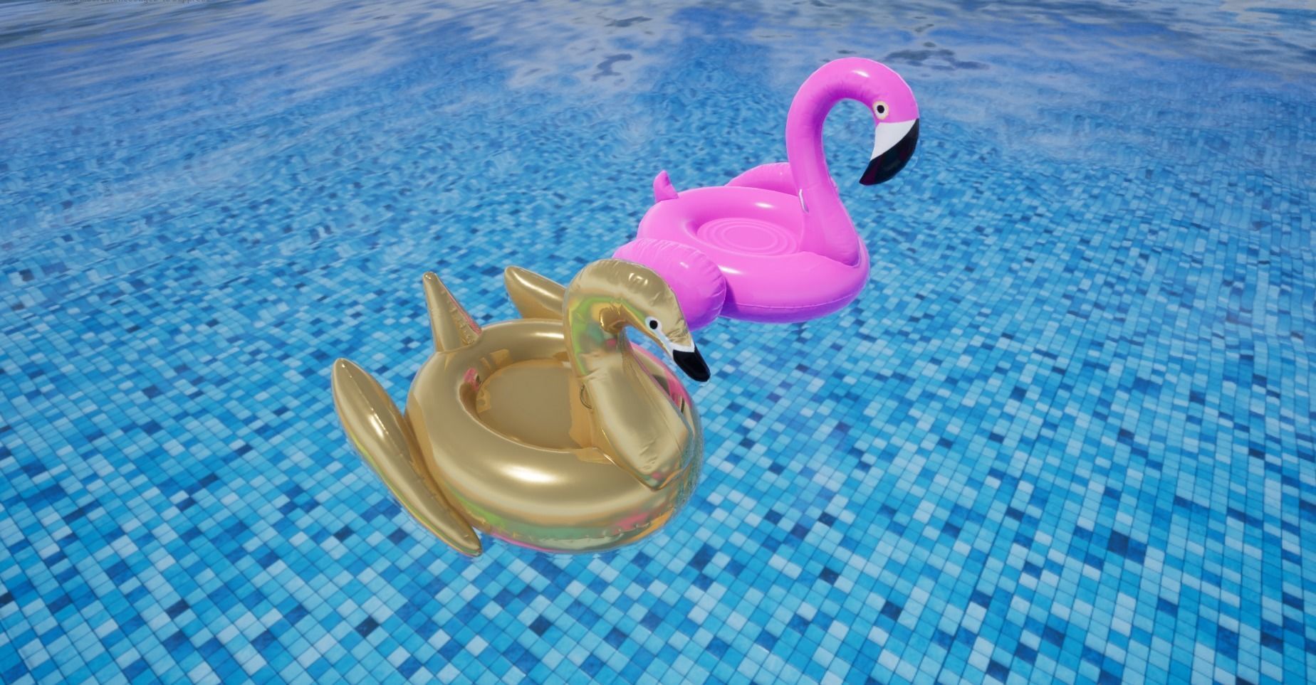 Pool Inflatable floats Low-poly 3D model_1