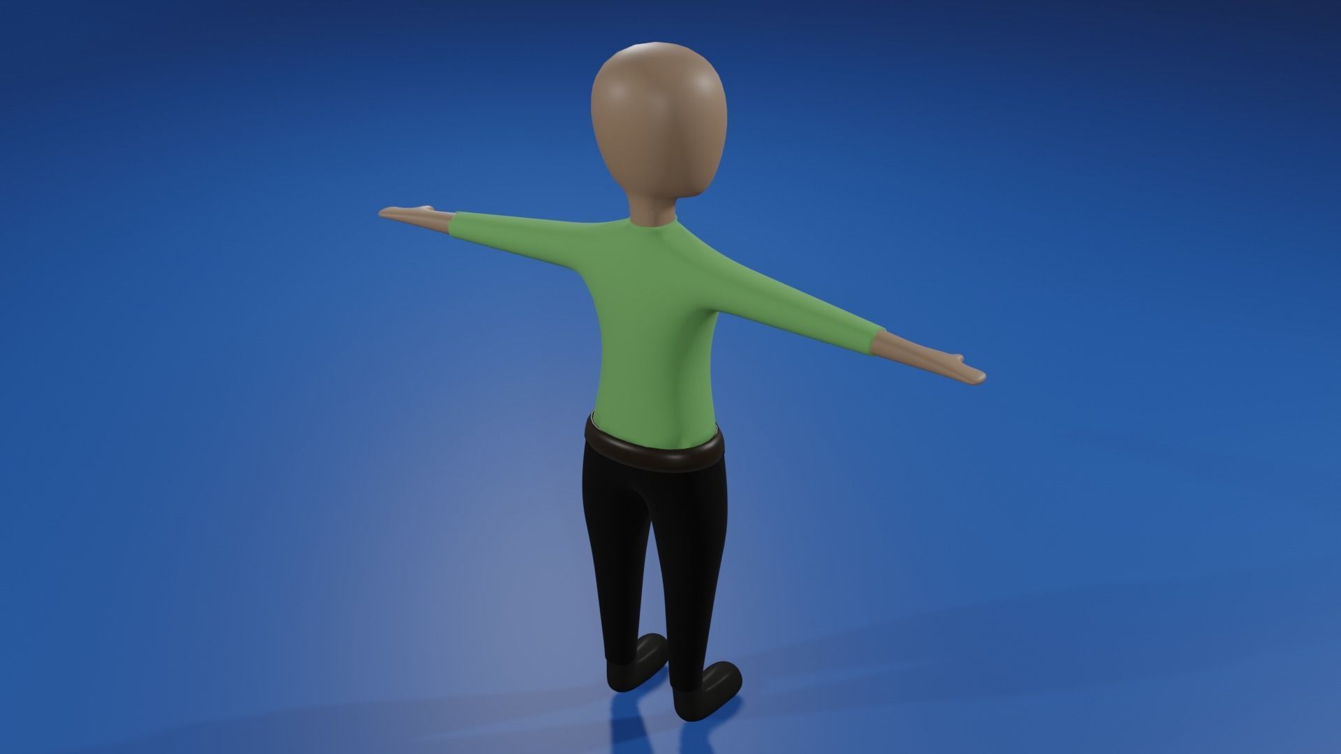 stick man character  Low-poly 3D model_5