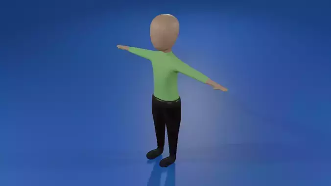 stick man character  Low-poly 3D model