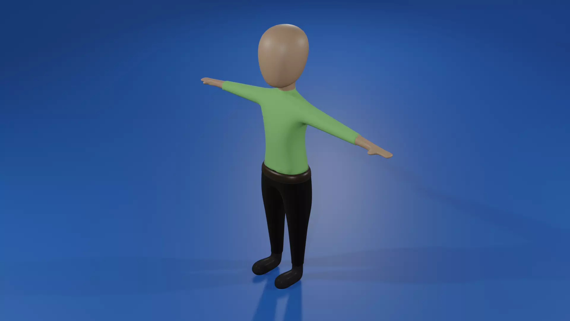 stick man character  Low-poly 3D model_0